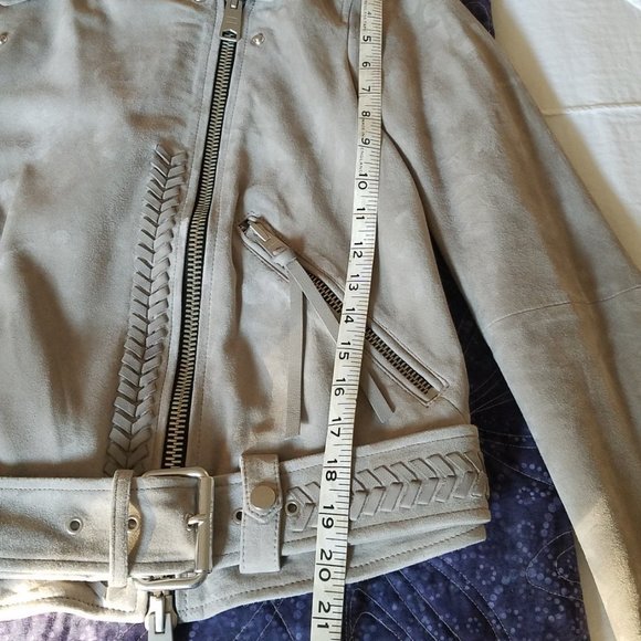 NWT All Saints Rosen suede biker jacket, US sz 2 - Picture 13 of 15